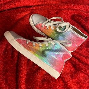 Rainbow Sequin Hi Top Sneakers - Multi Clr